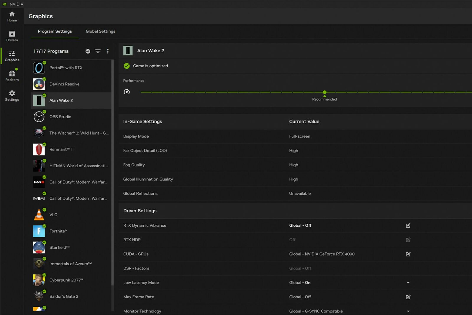 A screenshot of the NVIDIA desktop app.