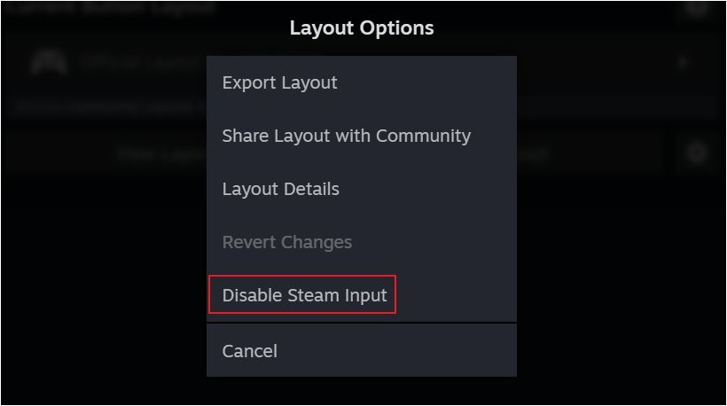 Disable Steam Input option in the Controller Settings window.