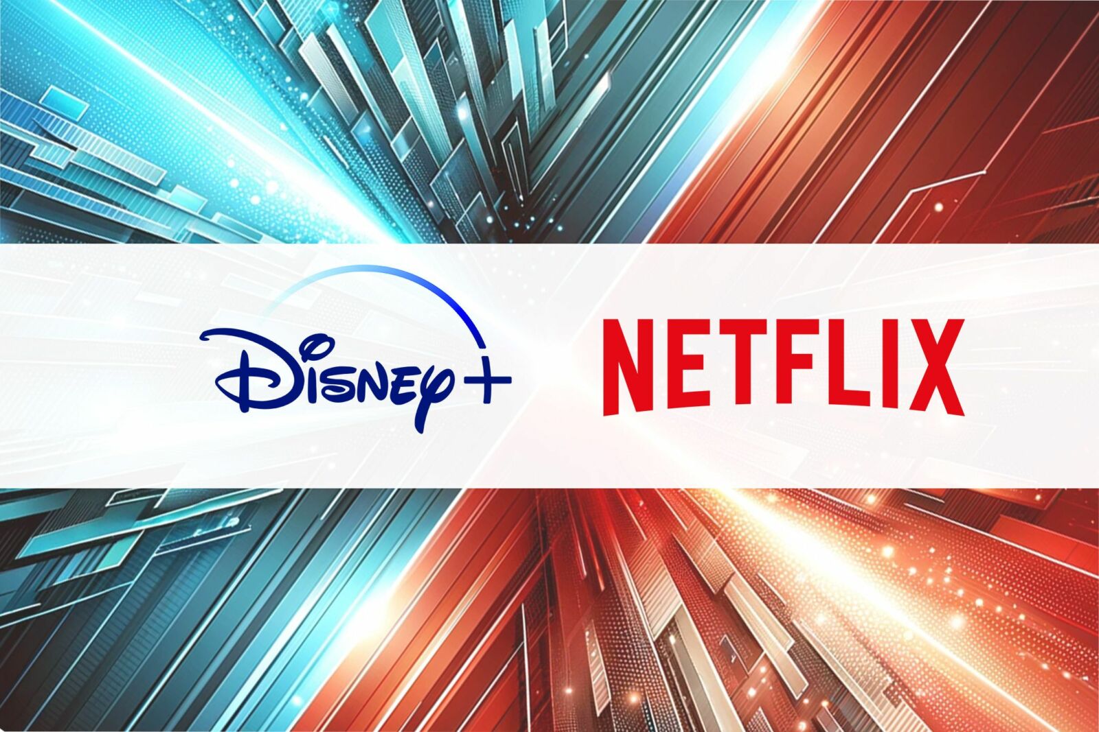 A graphic depicting the Disney+ and Netflix logos