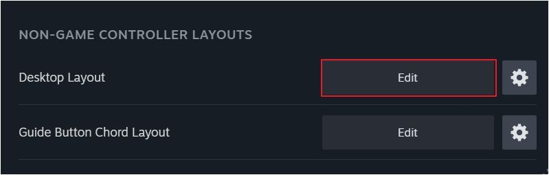 Edit option in the Steam Settings window.