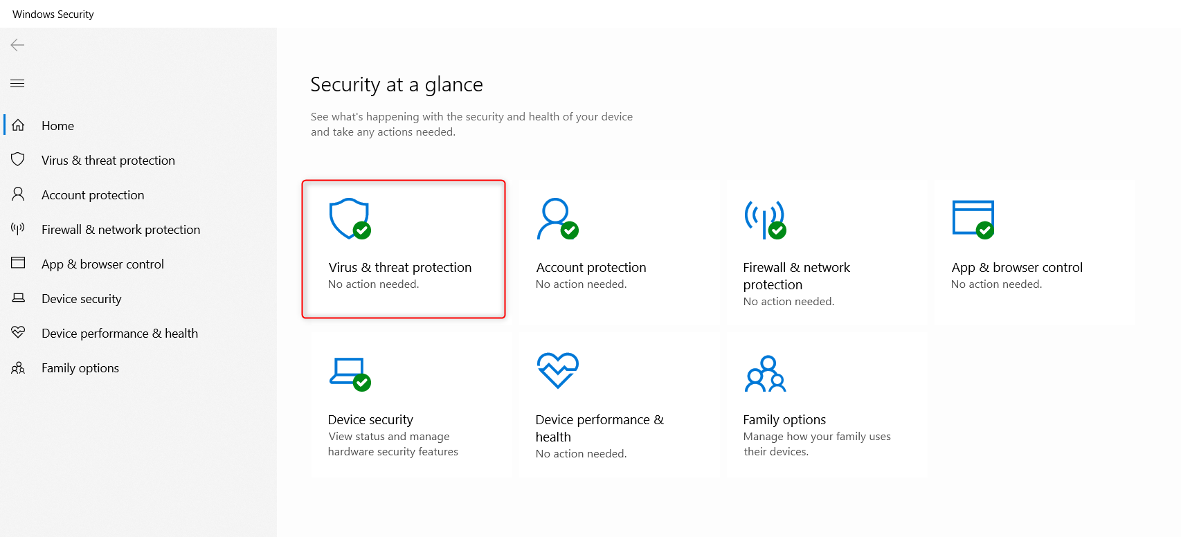 Virus and threat protection in Windows Security