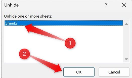 Unhiding an Excel sheet on Microsoft Excel.