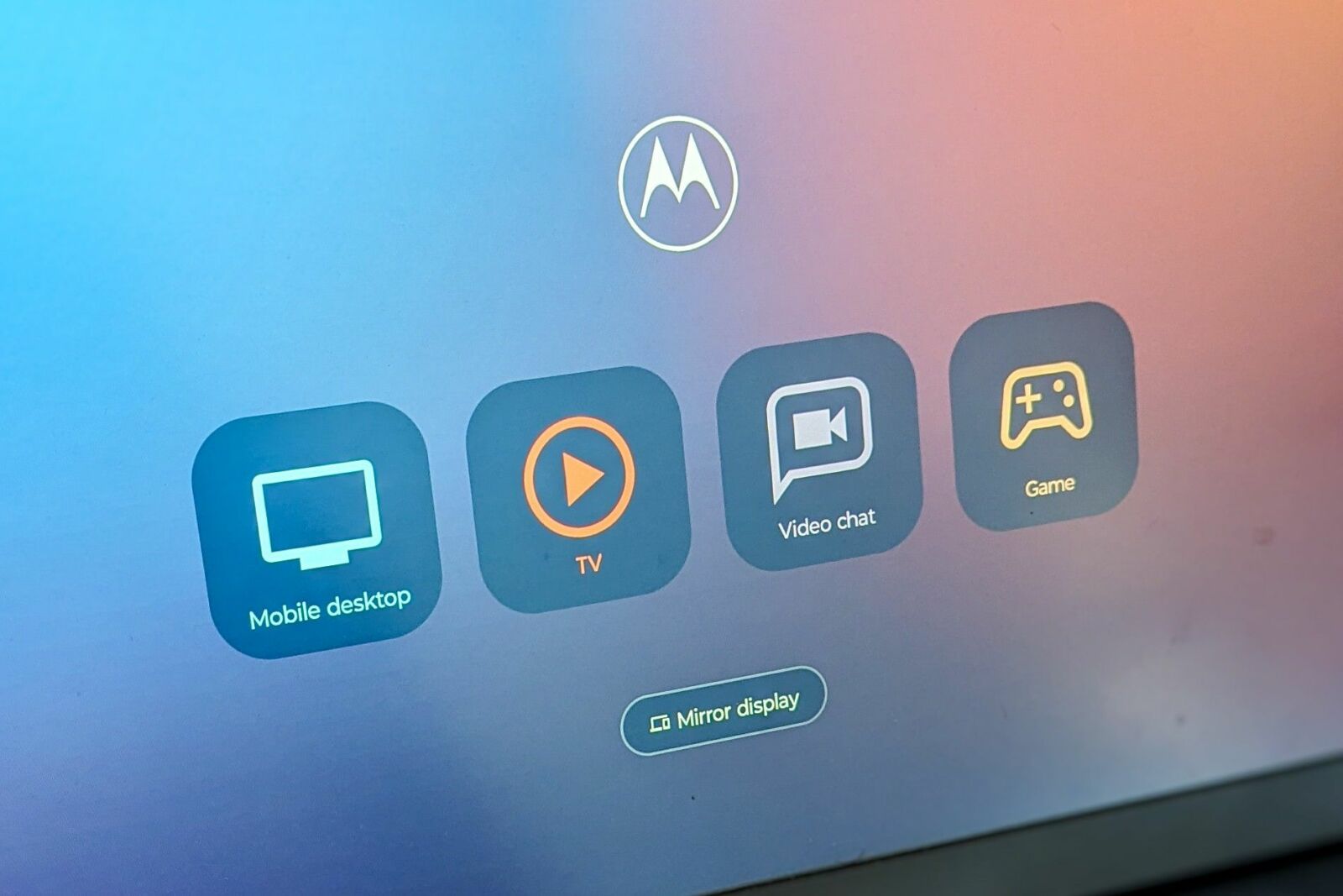 Motorola's Experience Hub, which launches whenever you connect to an external display