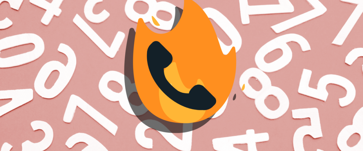 Phone emoji with fire emoji in the background