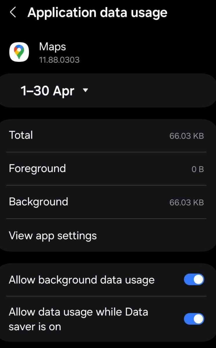 Turning on the background data usage on Android.