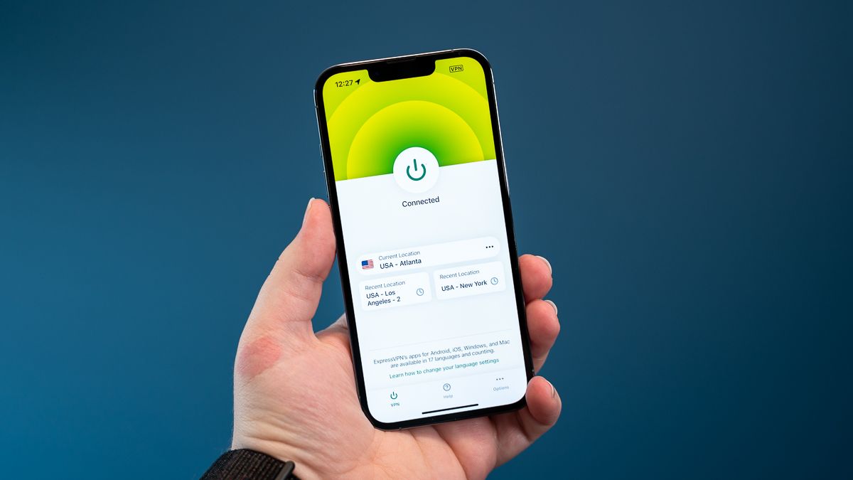 ExpressVPN running on an iPhone 13 Pro