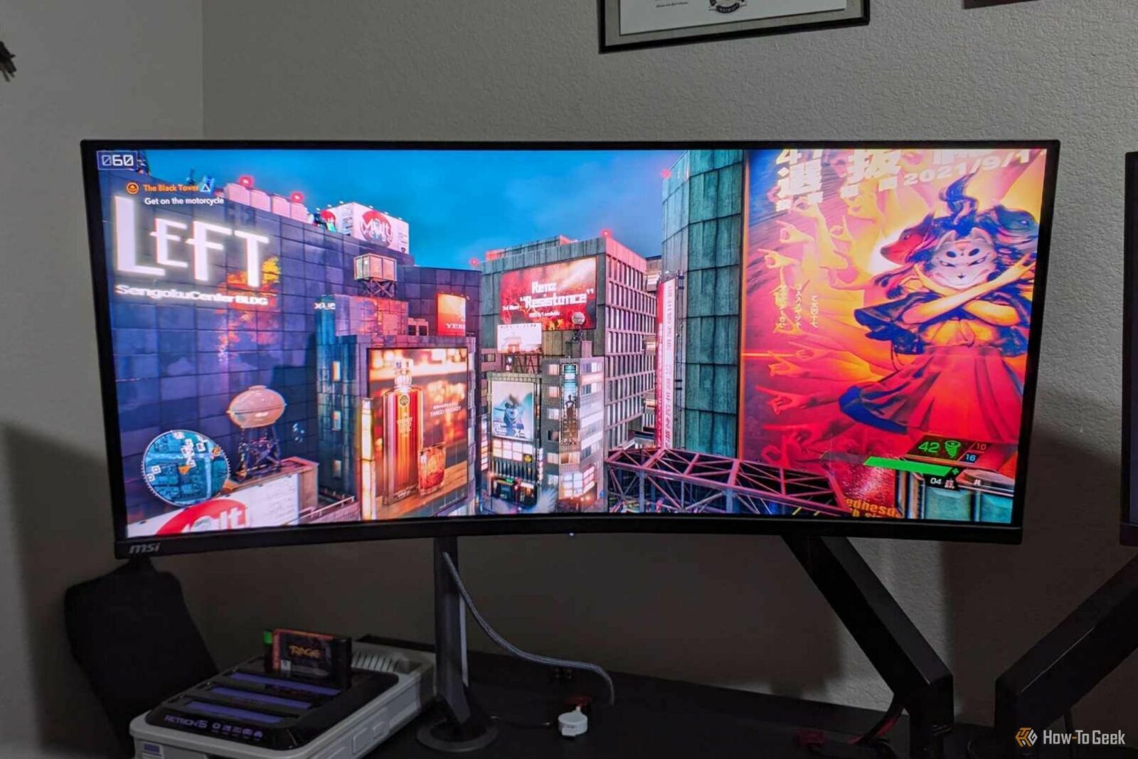 MSI MAG 341CQP QD OLED Monitor displaying Ghostwire: Tokyo