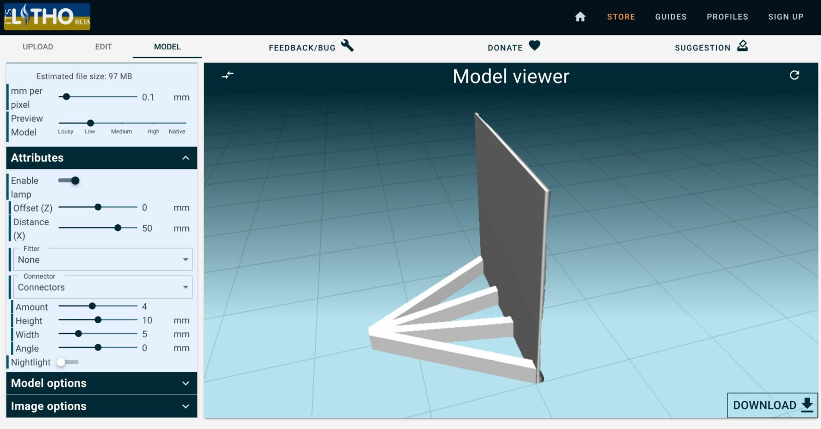 It's Litho model preview showing integrated stand.