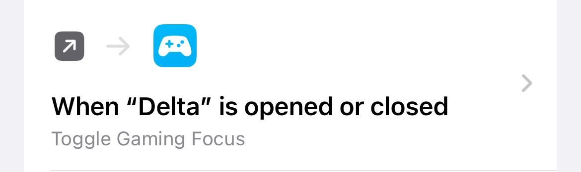 An iPhone automation that triggers a shortcut to toggle a Focus mode.