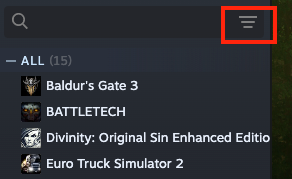 Steam advanced filtering button.