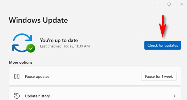 Click "Check for updates."