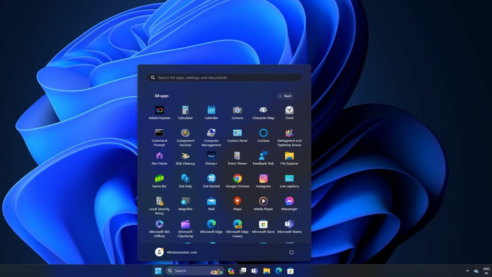 Windows 11 start menu grid layout