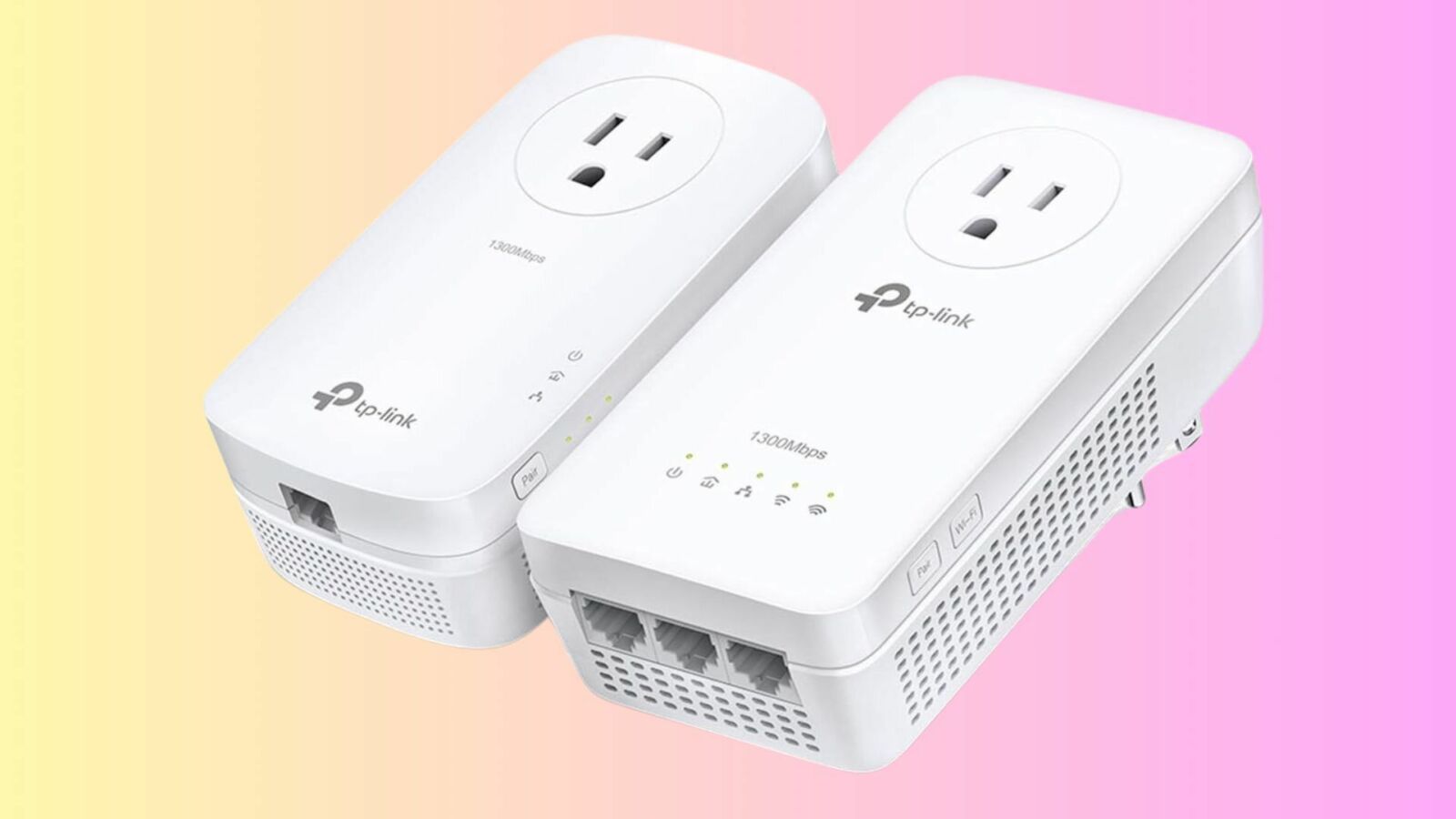 TP-Link Powerline AC1200 Dual Band WiFi Extender on Gradient Background