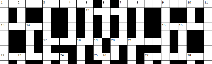 A fully compiled crossword in Excel.