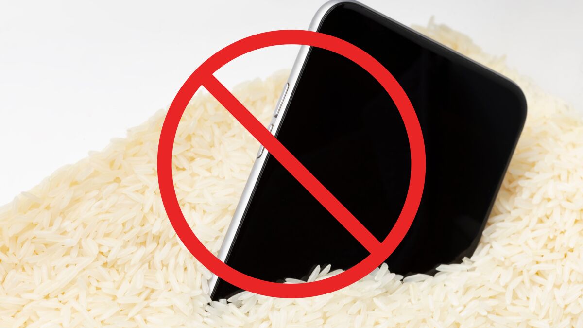 Phone in rice.