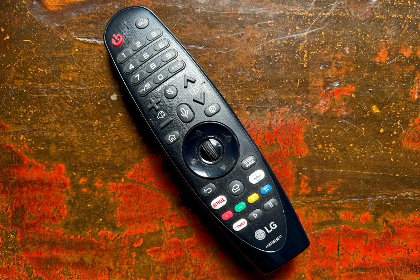 Remote control for a 2020 LG CX OLED.