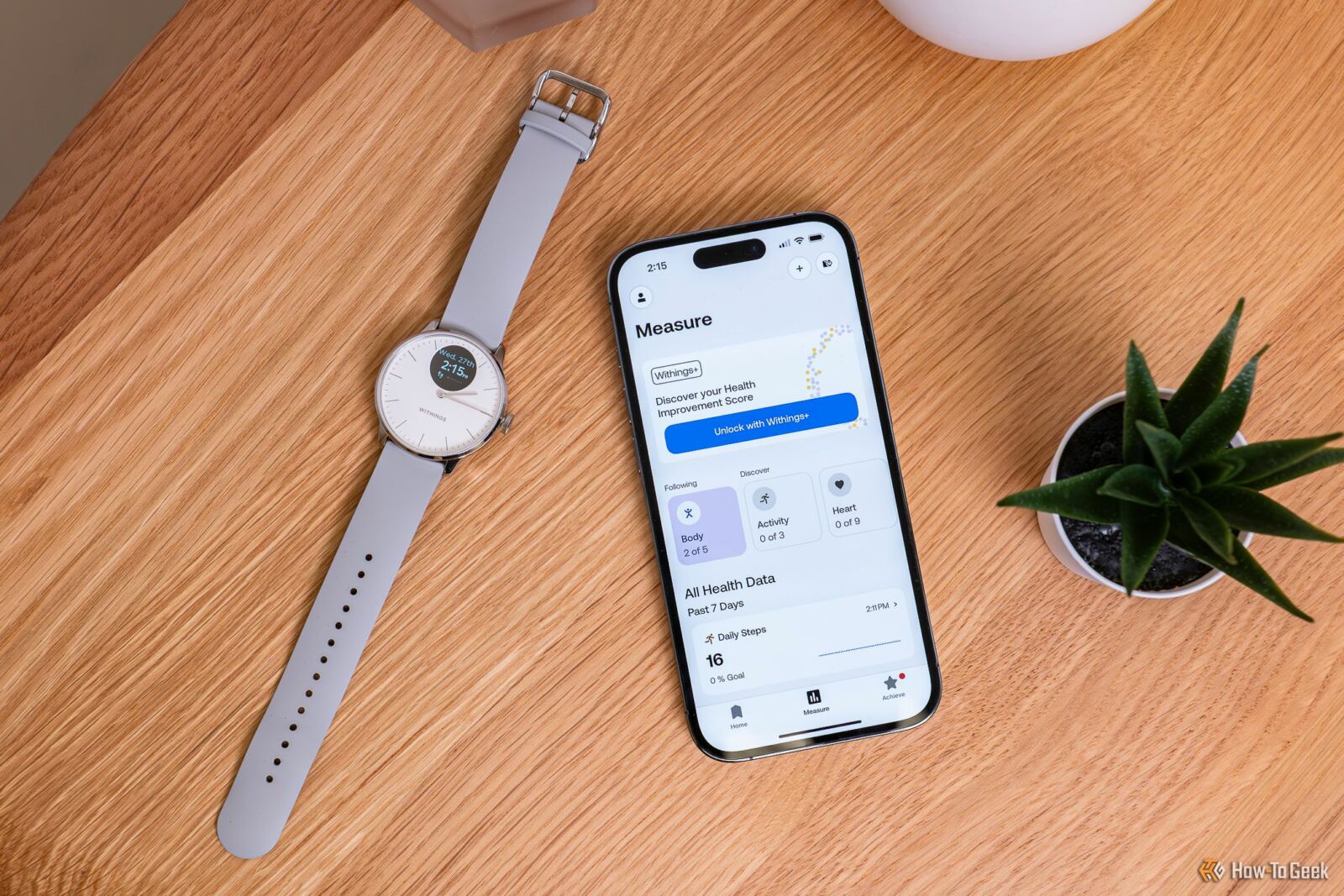 ScanWatch Light with iPhone showing the Withings app