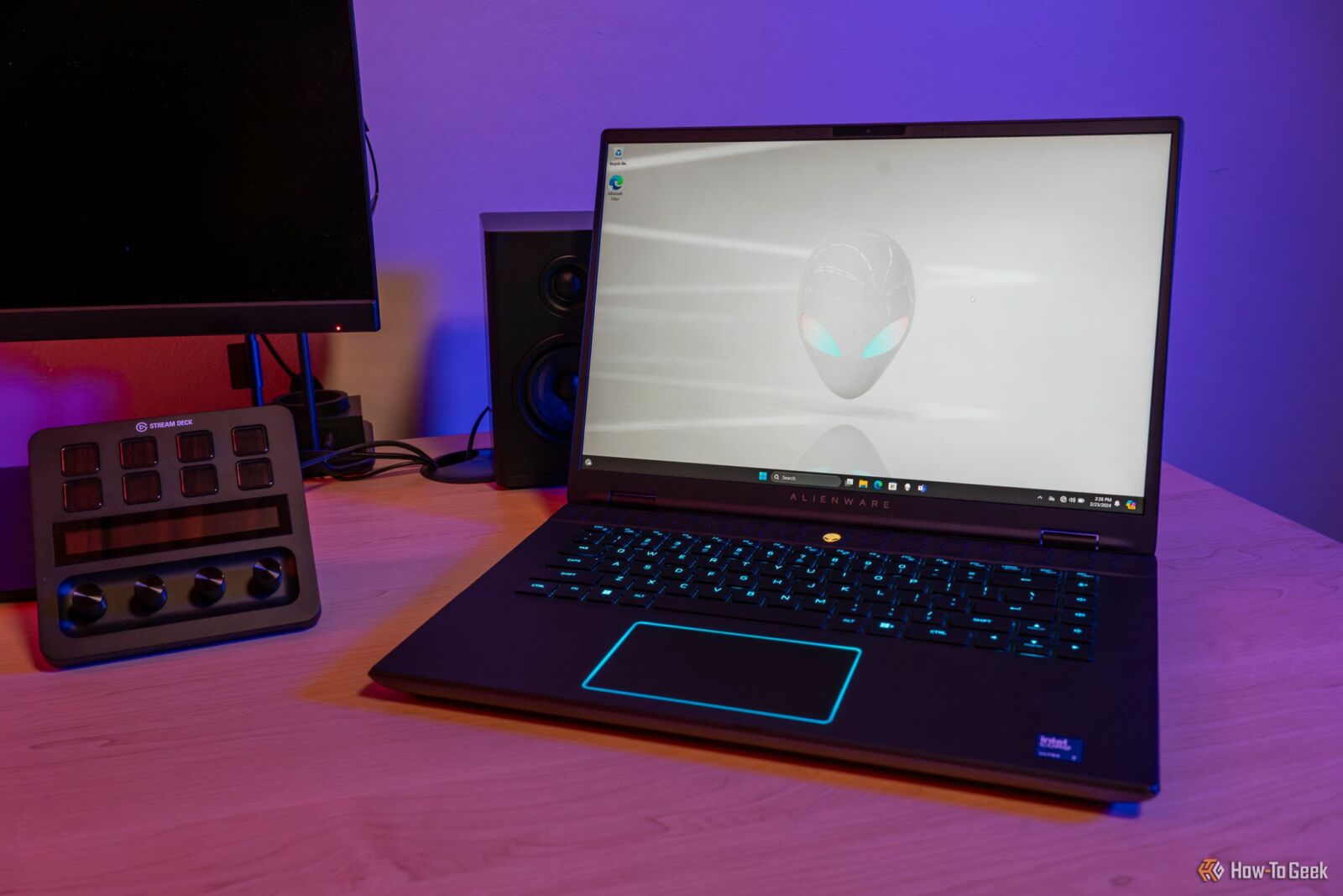 Alienware m16 R2 open on a desk.